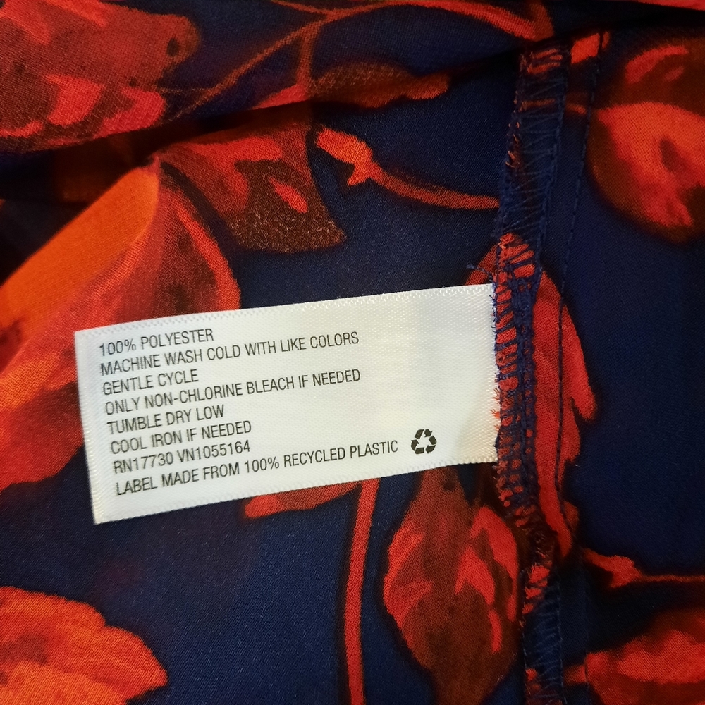 A New Day Women's Babydoll Floral Blouse XS Oversized - Picture 9 of 9